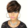 150% Density Short Pixie Wig] Brazilian Human Hair Wig for Women - Short Pixie Cut with Bangs, Layered Bob Style, Straight Hair, 150% Density